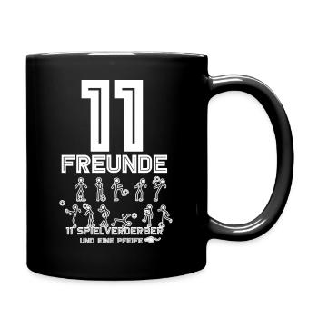 Fußball - Tasse einfarbig - Schwarz - Rechts