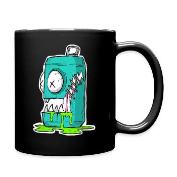 Monster Dose Cartoon Comic - Tasse einfarbig - Schwarz - Rechts