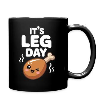 It's Leg Day Gym Cheat Day Bein Training Fitness - Tasse einfarbig - Schwarz - Rechts