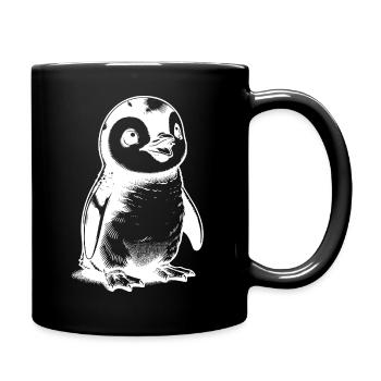 Knuffiger Eisbewohner Baby Pinguin Kinder Style - Full Colour Mug - black - Right