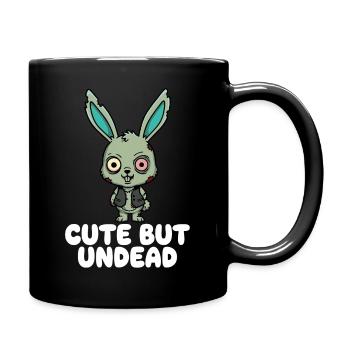 Cute Zombie Bunny – Cutest Dead - Full Colour Mug - black - Right