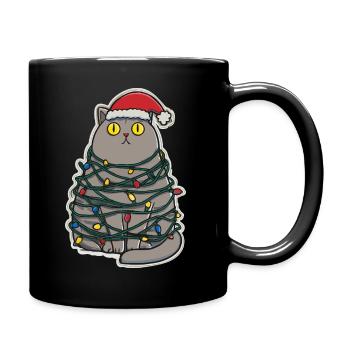 Noël chat maladroit - Mug uni - noir - Droite