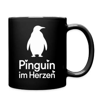  Pinguin Im Herzen Süßer Pinguin Spruch Für - Tasse einfarbig - Schwarz - Rechts