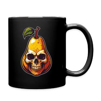 Birnen Skull Comic Style - Tasse einfarbig - Schwarz - Rechts