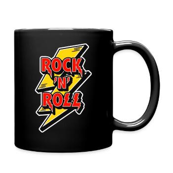 Rock N Roll Lightning Bolt Emblem - Tasse einfarbig - Schwarz - Rechts