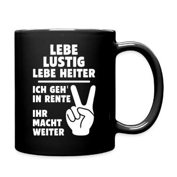 Funny pension message with peace sign - Full Colour Mug - black - Right