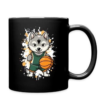 Husky artiste de balle, éclaboussant - Mug uni - noir - Droite