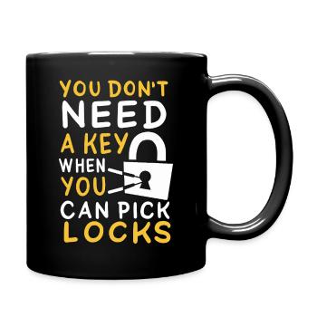 Funny Locksmith Picking Locks Hobbyist Graphic - Tasse einfarbig - Schwarz - Rechts