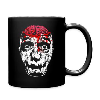 Blutiges Zombie-Gesicht - Tasse einfarbig - Schwarz - Rechts