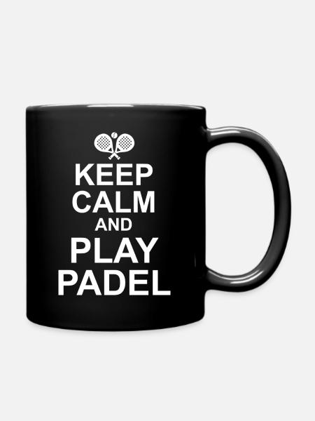 Reste calme et joue au Padel | Padel amusant - Mug uni - noir