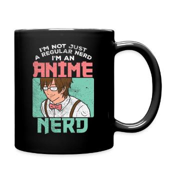 Anime Nerd Not Regular Nerd Funny Quote Graphic - Full Colour Mug - black - Right