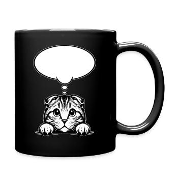 Schottische Faltohrkatze Sprechblase - Tasse einfarbig - Schwarz - Rechts