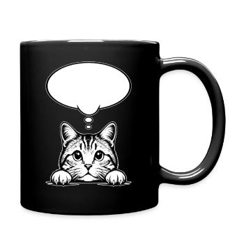 Scottish Straigh Cat Speech Bubble - Full Colour Mug - black - Right