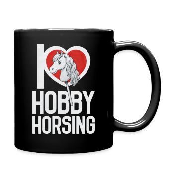 Ich liebe Hobby Horsing - Tasse einfarbig - Schwarz - Rechts