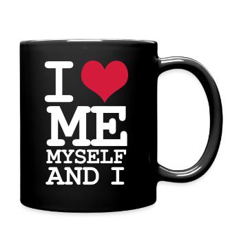 I Love Me Myself and I - Humor - White - Full Colour Mug - black - Right