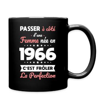 Geboren 1966 – Perfektion nahe - Tasse einfarbig - Schwarz - Rechts