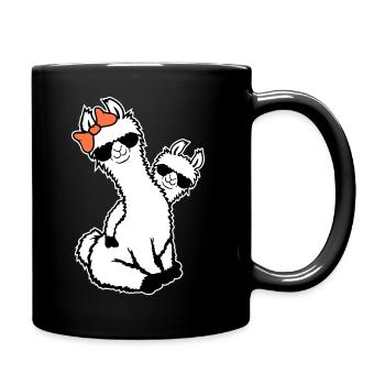 2 Llamas Mom Kid Cool Mom Sunglasses Mom - Full Colour Mug - black - Right