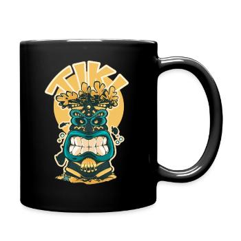 Masque Tiki aquatique - Mug uni - noir - Droite