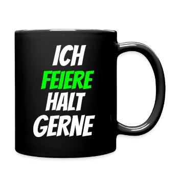 I just like to celebrate neon - Full Colour Mug - black - Right