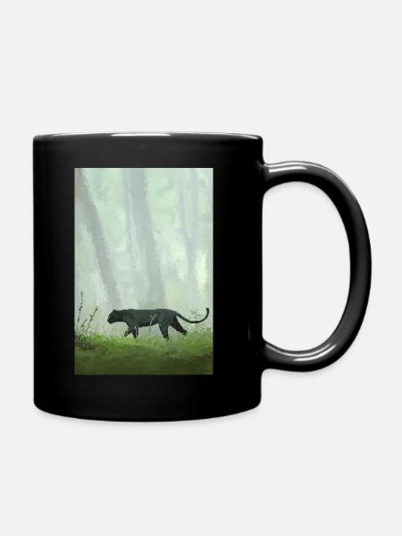 Retro Pixel Art Jungle Panther - Tasse einfarbig - Schwarz