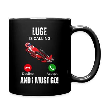 Luge is calling and I must go - Full Colour Mug - black - Right