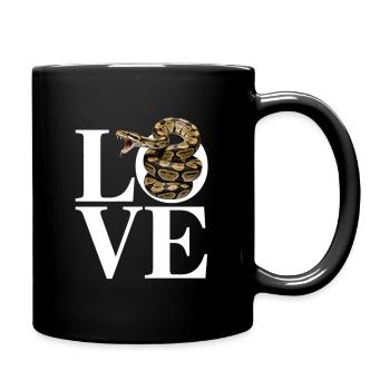 Königspython Schlangen LOVE Terrarium Python - Tasse einfarbig - Schwarz - Rechts