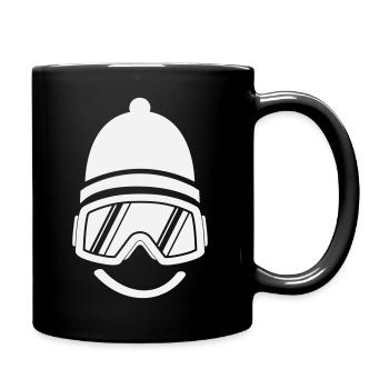 Smileface Ski Goggles Silhouette - Full Colour Mug - black - Right