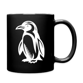 Chilliges Pinguin-Motiv aus dem Eis zum Verlieben - Tasse einfarbig - Schwarz - Rechts