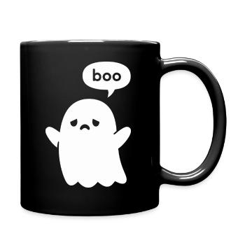 Süßes minimales Geister-Boo - Tasse einfarbig - Schwarz - Rechts
