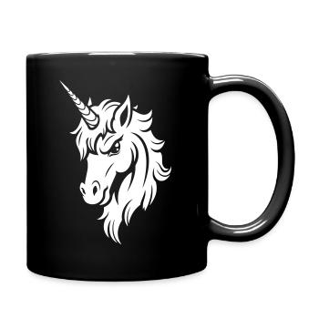 Licorne Sérieuse – Silhouette vectorielle noire et blanche - Mug uni - noir - Droite
