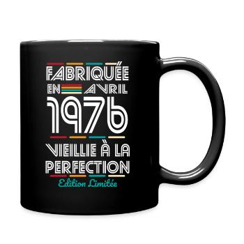 50-jähriges Jubiläum – Hergestellt im April 1976 - Tasse einfarbig - Schwarz - Rechts