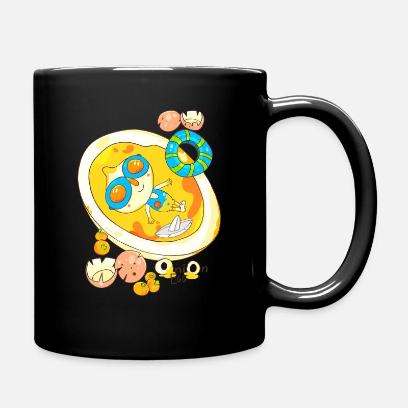 Sonnenfrühstück Cartoon mit Brille - Tasse einfarbig - Schwarz