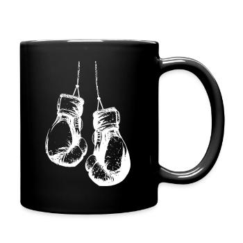 Boxhandschuhe in weiss Design Boxclub Boxer - Tasse einfarbig - Schwarz - Rechts
