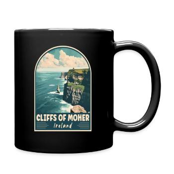 Erleben Sie Cliffs Of Moher in Irland - Tasse einfarbig - Schwarz - Rechts