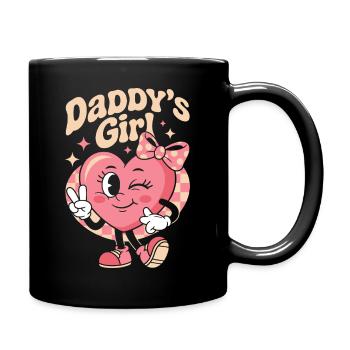 Daddy’s Girl Famille Rose Rétro Cœur Mignonne - Mug uni - noir - Droite