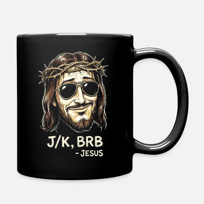 BRB Jesus mit Sonnenbrille - Tasse einfarbig - Schwarz