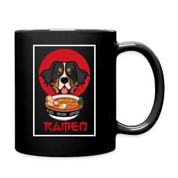Ramen de chien de montagne bernois Kawaii Art japonais - Mug uni - noir - Droite