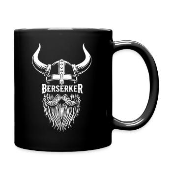 Wikinger-Berserker-Hornhelm-Bart-Maskottchen - Tasse einfarbig - Schwarz - Rechts