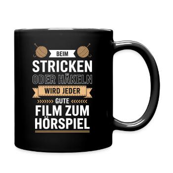 Stricken oder Häkeln Hörspielzauber - Tasse einfarbig - Schwarz - Rechts