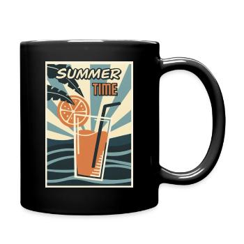 Boisson Orange d’été rétro - Mug uni - noir - Droite
