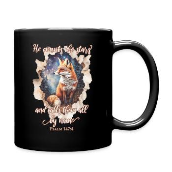 Bibelzitat Christlich - Tasse einfarbig - Schwarz - Rechts