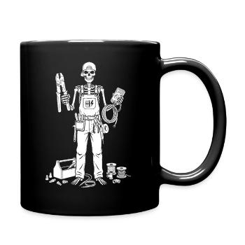 Électricien squelette avec boîte à outils - Mug uni - noir - Droite