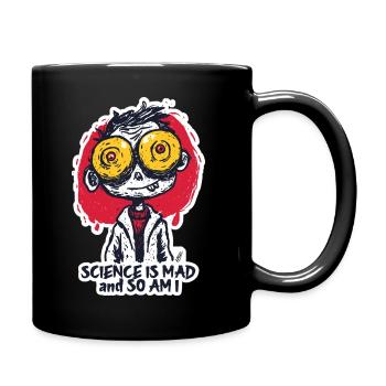 Autocollant du savant fou aux yeux grands ouverts - Mug uni - noir - Droite