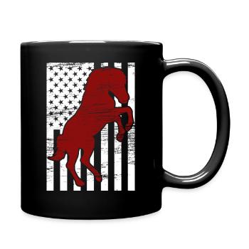 4. Juli USA Reiten - Tasse einfarbig - Schwarz - Rechts