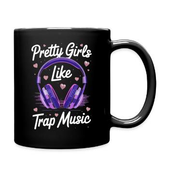 Purple Headphones Heartbeat - Tasse einfarbig - Schwarz - Rechts