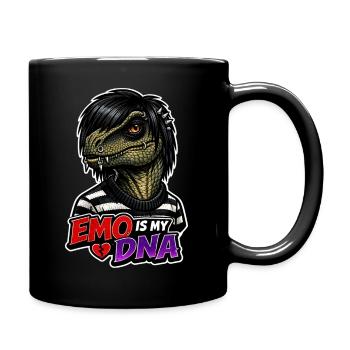 Emo-dinosaurier, Trauriger Dino, Emotionaler - Tasse einfarbig - Schwarz - Rechts