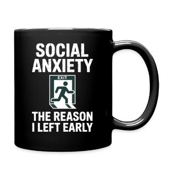 Humor for introverts fun social - Full Colour Mug - black - Right