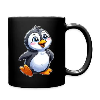 Kuschelpinguin Charme - Tasse einfarbig - Schwarz - Rechts