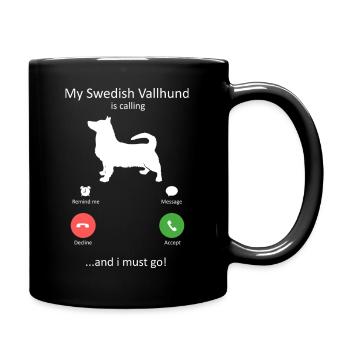 My Dog Swedish Vallhund Is Calling  - Full Colour Mug - black - Right
