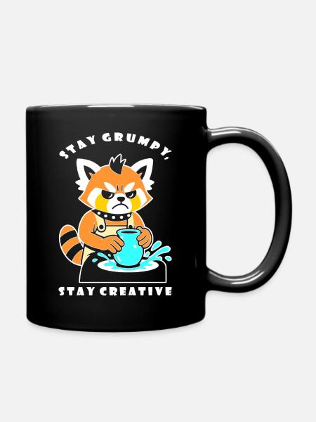 Stay Creative Pottery Panda - Mug uni - noir